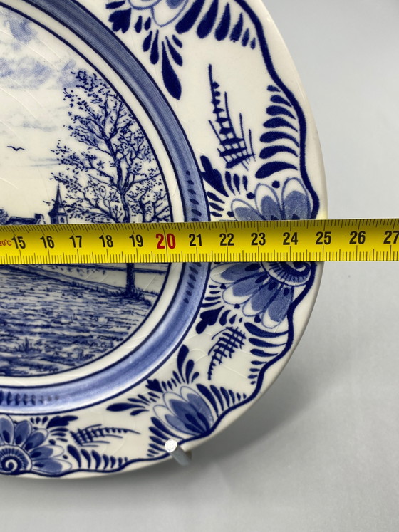 Decorative Delft blue plate, sower scene, polder landscape, hand-painted – Crockery, Ceramic (photo 3 of 3)