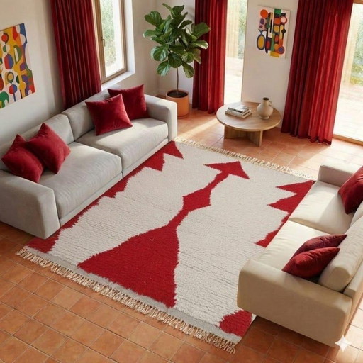 Tappeto marocchino decorato, realizzato a mano, 250 cm x 150 cm
