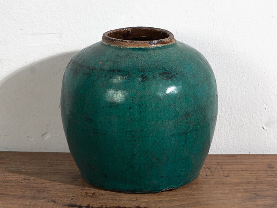 Antieke groene ronde vaas (ca. 1820) #28 – Vazen (photo 34 of 34)