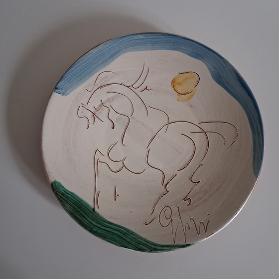 Giovanni Poggi Pferdeteller, Werkstatt Giorgio Albisola – San Giorgio, Dekorative Objekte, Ceramic (photo 2 of 6)