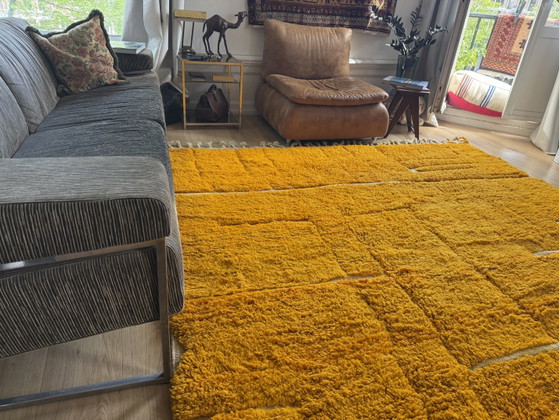 Grand tapis marocain à poils longs orange safran – Wool (photo 10 of 10)