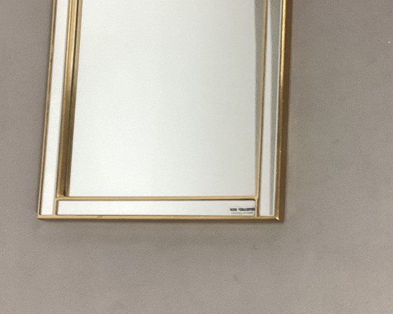 Image 1 of Grote facet geslepen Deknudt spiegel met vergulde lijst vintage 