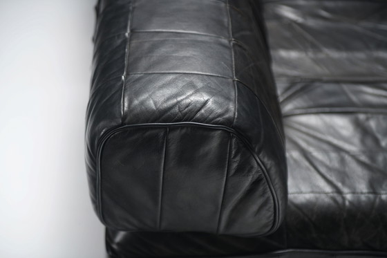 Image 1 of Stunning Vintage DS-88 Sofa in Black Leather by Team De Sede for De Sede Swiss