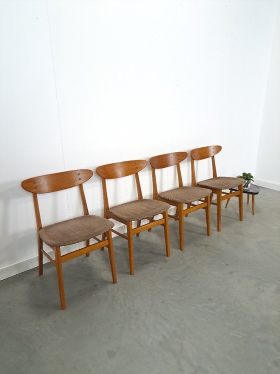 Image 1 of Set of 4 Deense teak Farstrup Møbler Model 210 eetkamerstoelen, dining chairs