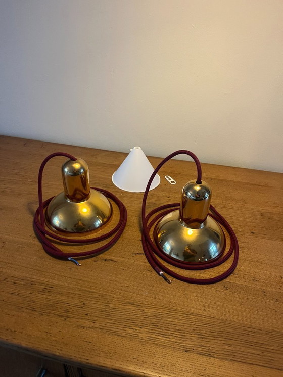 Image 1 of Vintage LYFA messing hanger 4784 set van 2 - Deens design hanger