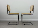 Set of 2 Cesca tubular frame chairs, webbing in top condition