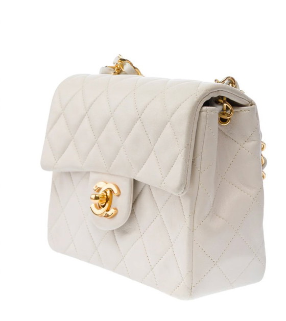 Image 1 of Sac CHANEL Timeless/Classique en Cuir Blanc - 103455 Precio de venta