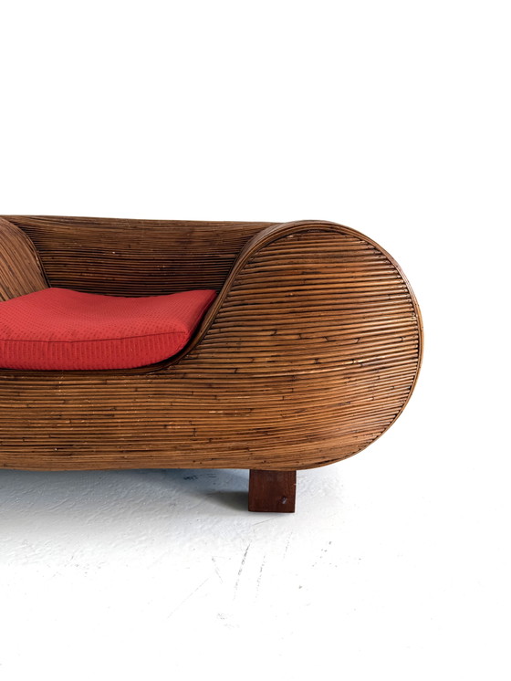 Vintage Pencil Wicker Sculptural Armchair, Italy ‘80 – Wood (photo 3 of 14)