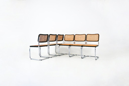 Sillas de comedor estilo B32 de Marcel Breuer, juego de 6