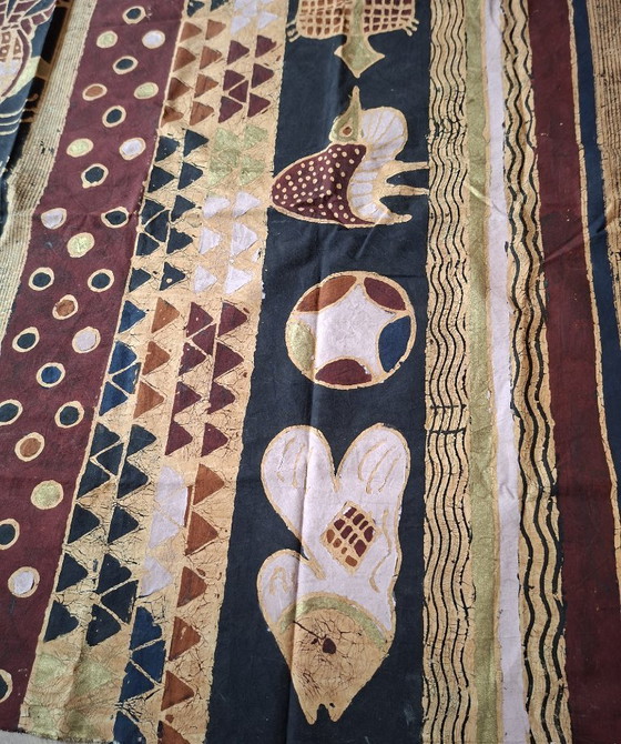 Image 1 of Stammes-Wandbehang, handbemalt und gestempelt, Simbabwe