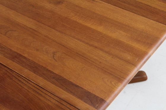 Image 1 of Vintage Dyrlund Deense ronde uitschuifbare eettafel massief teak 