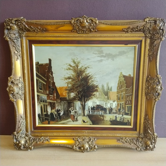 Image 1 of Large oil painting in a beautiful decorative frame - Baroque