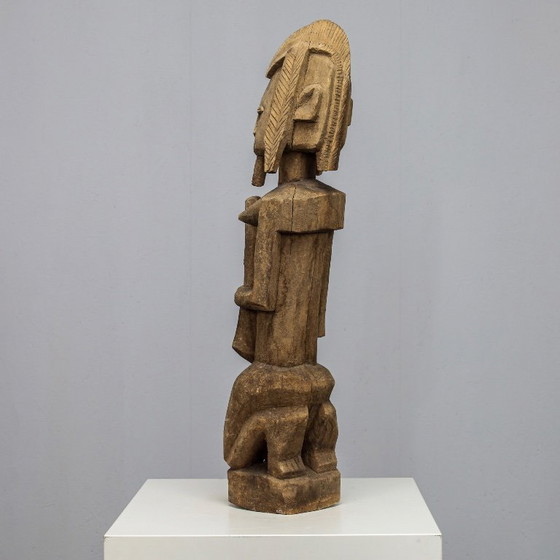 Image 1 of Escultura femenina estilo Dogon tallada a mano, África, década de 1970.