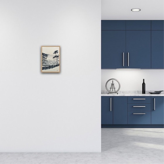 Image 1 of Ink on natural paper, framed. 30x21cm