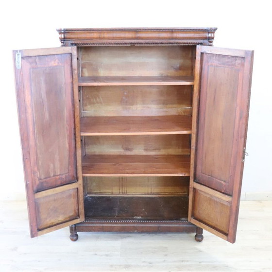 Image 1 of Small antique wardrobe in solid walnut, Italy Mid-19th Century