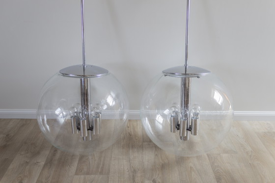 Image 1 of 1 of 2 XXL Glashütte Limburg pendant lamp - model 4105 - 1970s vintage