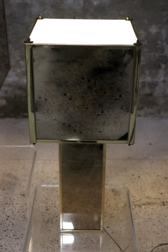 Image 1 of 2x Grote Brutalistische Italiaanse Tafellampen