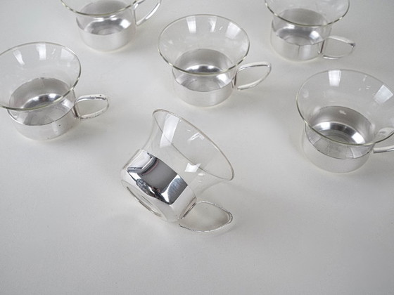 Image 1 of Set of glass cups, Italian design, 1980s, production: Italy