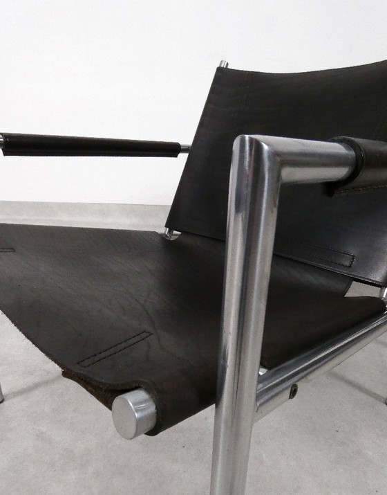 Set SZ 02 Poltrone by Martin Visser - Spectrum, Pelle, Cromo, Nero, Minimalisme (foto 4 di 15)