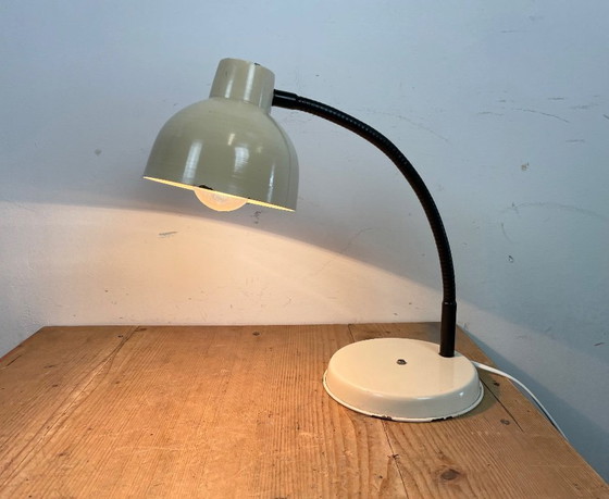 Image 1 of Beige Industrial Gooseneck Table Lamp, 1960s