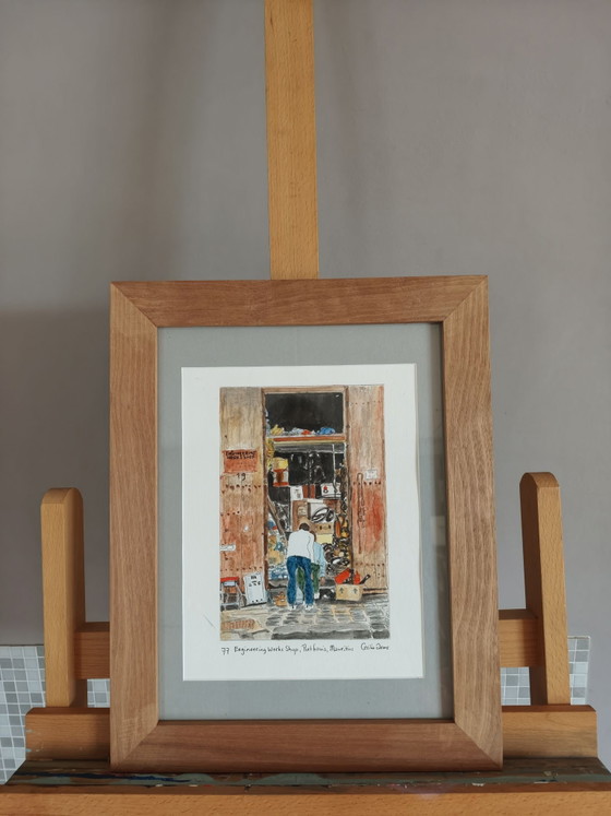 Watercolor "Engineering Works shop", Paintings & Drawings, Paper, Multi Color (photo 7 of 10)