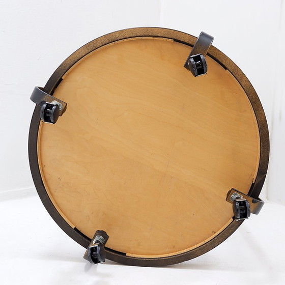 Image 1 of Chariot à boissons en bois de style milieu du XXe siècle avec une finition ébonisée 