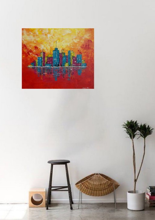 Manhattan Color – Tableau original de 2Luss'Art, format 12F horizontal