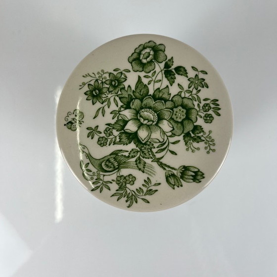 Image 1 of Steingutdose von Mason, grünes Dekor „Stratford“, England, 1970