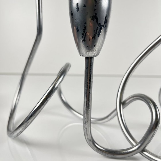 Kandelaar "loop"-stijl, 2000, van verchroomd metaal, Kandelaars en kaarsen, Zilver, Modern (foto 4 van 8)