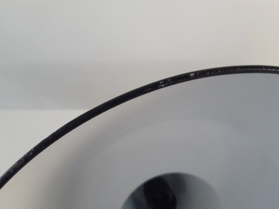 Image 1 of Louis Poulsen grijze emaille hanglamp, minimalistische industriële deense hanglamp, mid century modern eettafel lamp