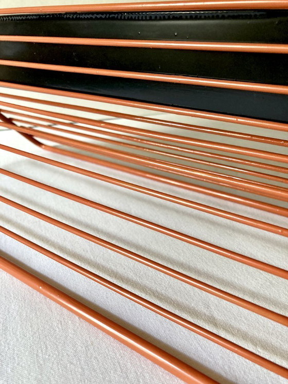 Image 1 of Wire metal magazine rack with triangular compartment, 1950s