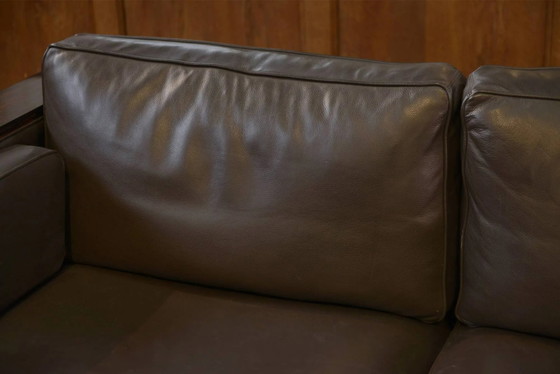 Minimalist leather and Macassar ebony canapé from the 1980s. – 3-5 seaters, Wood, Design (photo 11 of 15)
