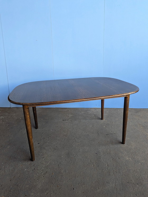 Image 1 of Mid-century Danish oval dining table - extendable - L149-249cm