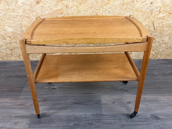 1960s/70s Oak Serving Trolley with Tray by Poul Hundevad, Denmark – Bar carts, Wood (photo 15 of 17)