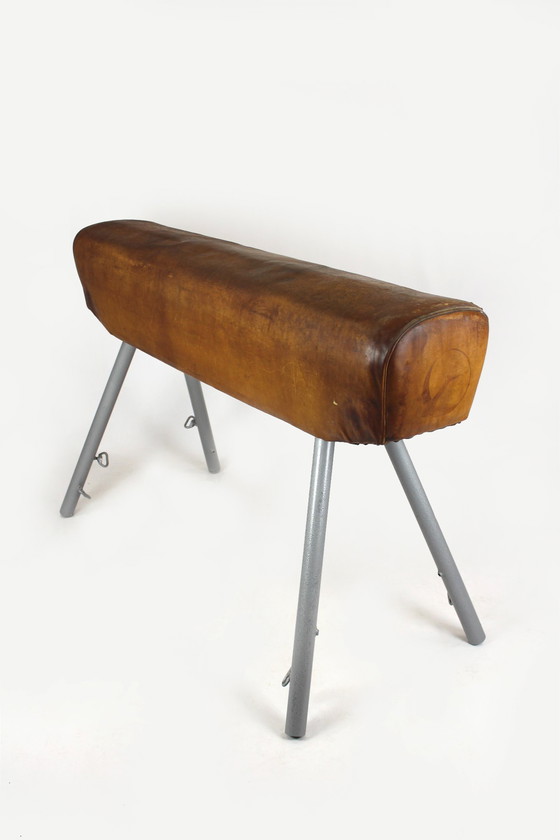 Image 1 of Vintage Gymnastic Pommel Horse In Leather, 1950S