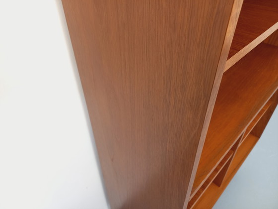 Image 1 of Scandinavian modernist style modular bookcase in teak and black metal from the 60s