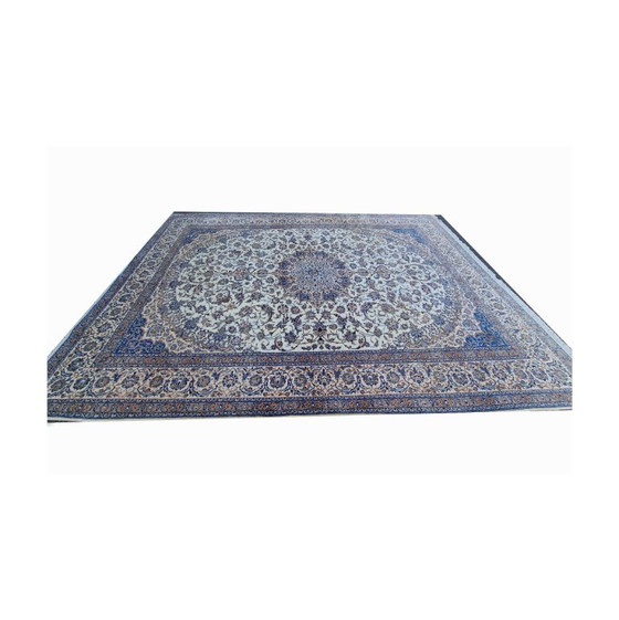 Large Oriental Rug | Hand-Knotted Wool & Silk on Cotton | Floral Pattern | 190 × 127 in – Rugs & carpets (photo 4 of 12)