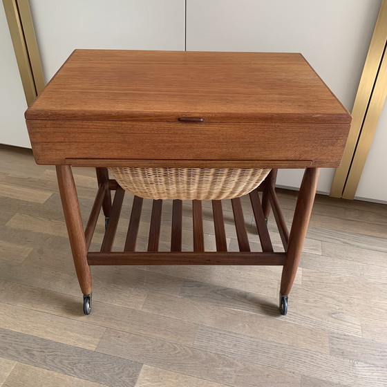 Image 1 of Chariot de couture design danois par Ejvind Johannson pour Vitré