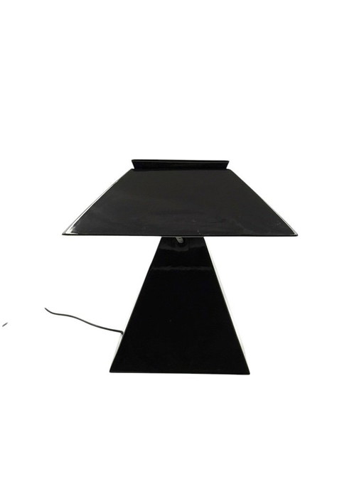 Space age black ceramic table lamp, Italy 1970s