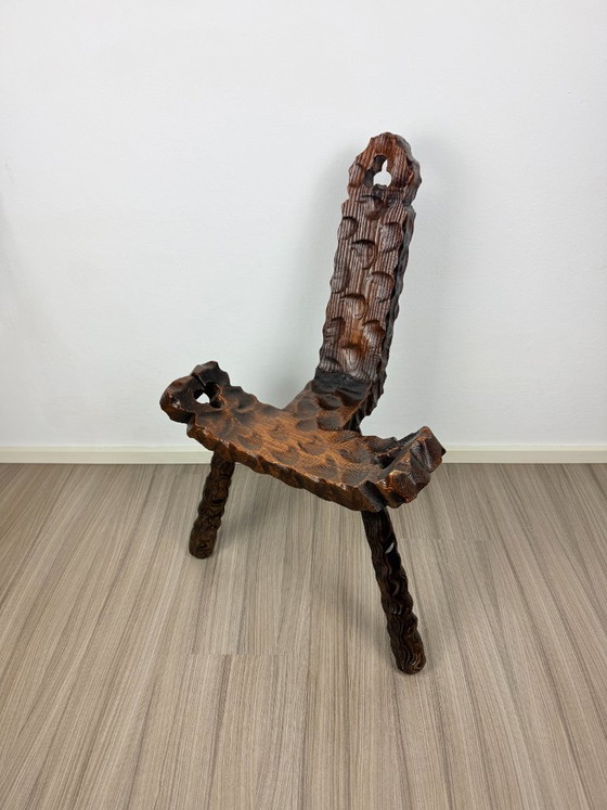Pair of Antique Rustic Carved Wooden Chairs – Chairs and lounge chairs (photo 9 of 10)
