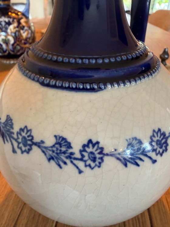 Carafe / Pichet Antique Saint-Uze, France – Terre D'Acier (ca. 1880-1920) – Verres et carafes, Ceramic (photo 4 of 5)