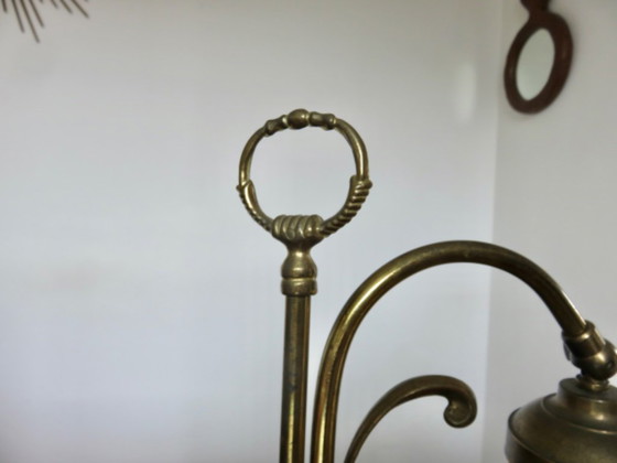 Large Art Nouveau Lamp, Bronze and Marbled Glass, France – A.FRANCE, Table lamps (photo 9 of 13)