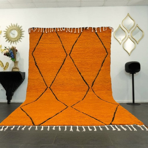 Tapis berbère - 315 cm x 203 cm - laine orange