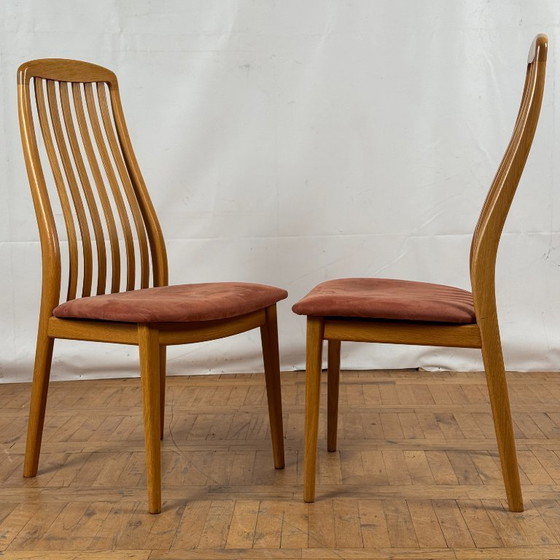 Image 1 of Juego de 4 sillas de comedor danesas de teca Schou Andersen, años 70 - Tapizado Moderno de mediados de siglo