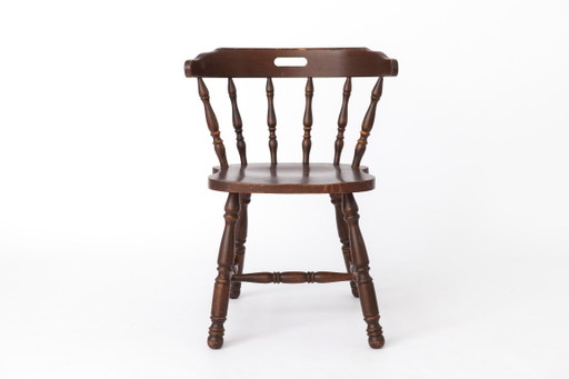 Vintage Western Style Wooden Chair, 1950s–1960s German Rustic Beechwood Dining Chair, Bonanza Style – eetkamerstoelen