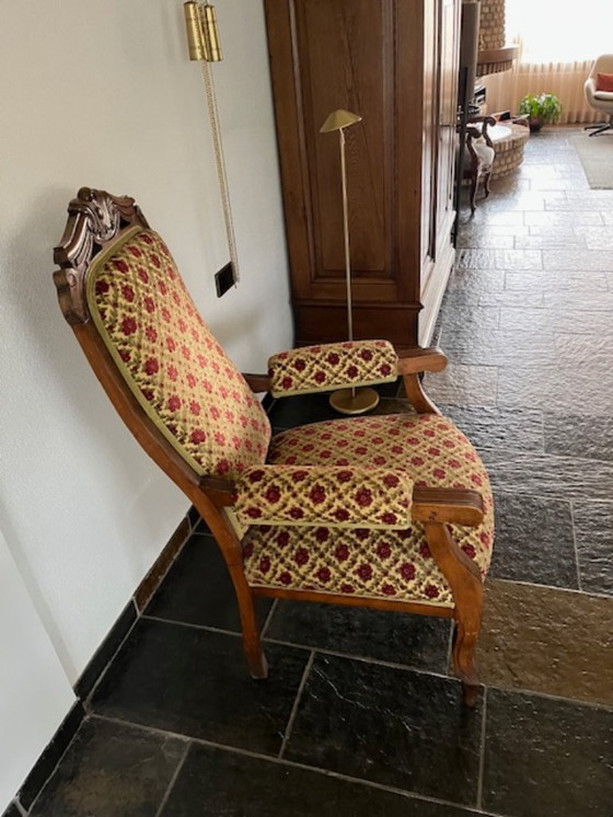 Image 1 of Antica sedia da nonno in stile tardo Biedermeijer, ca. 1890, con rapporto di valutazione