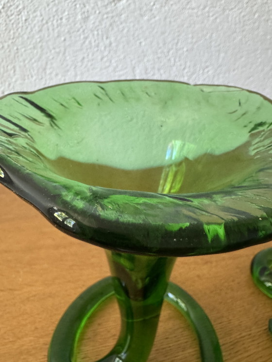 Image 1 of Vases cornet verre soufflé années 60