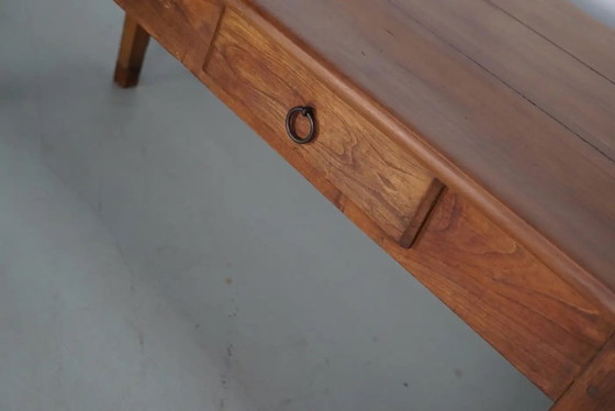 Image 1 of Early 20th-century French rustic country dining table made of fruitwood
