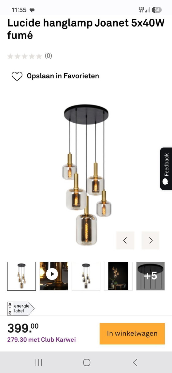 Beautiful Lucide Joanet Pendant Lamp – Glass (photo 5 of 5)