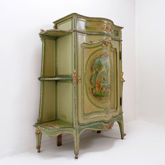 Image 1 of Venetian Baroque Arched Cabinet with Pastoral Decoration - Circa 1900
